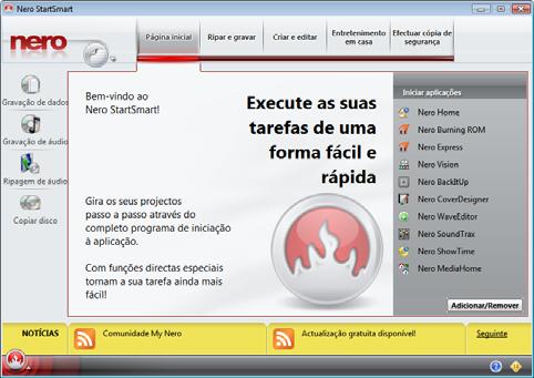 Lançar o programa 3 Lançar o programa 3.1 Iniciar o Nero DiscSpeed a partir do Nero StartSmart Para ançar o Nero DiscSpeed através do Nero StartSmart, efectue o seguinte prodimento: 1.