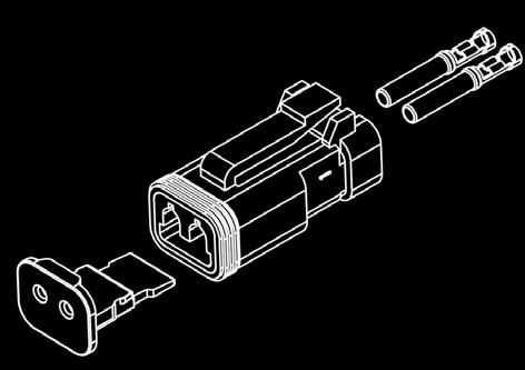 53-57-1 Kit de conectores Deutsch DT 2 Chicote de ponte Esse kit completo fornece todas as peças necessárias para retroajustar um trator John Deere de modelo antigo com uma luz TYRI LED.