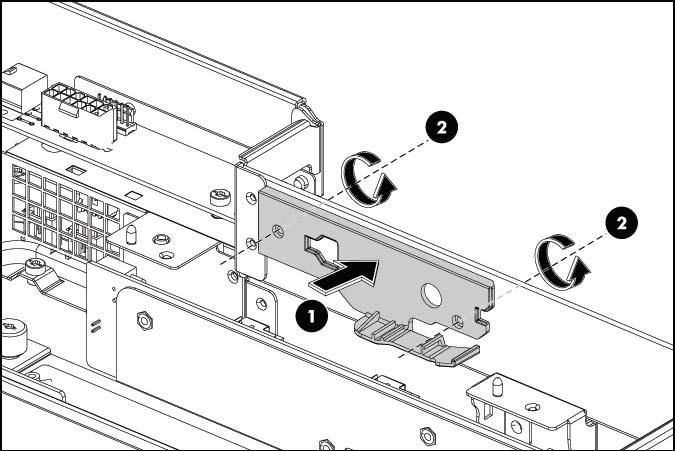 NOTA: Para obter informações detalhadas, consulte a HP Single GPU Riser Kit Installation Instructions (Instruções de instalação do kit riser HP Single GPU), HP SL390s 2 GPU Riser Option Kit