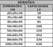 Possui isolamente em lã de vidro e vedação na porta em silicone.