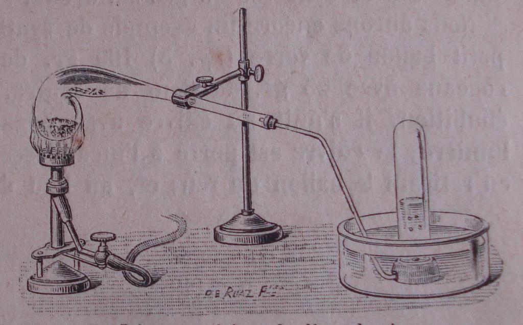 Também retirada de Pontos de Chimica de Almeida Cousin (1937), a figura 7 mostra a aparelhagem usada para