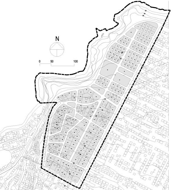 Figura 104.Planta proposta do Cadastro (Fonte: autor EIXO 5. Paquitequete, um bairro ecológico Medida 1.