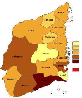 3.3 População e actividades Segundo os dados do Instituto Nacional de Estatística de Moçambique (INE), a cidade de Pemba, em 2007 tinha aproximadamente 138.