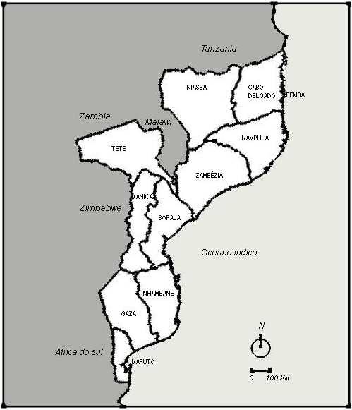 1. PLANEAMENTO E AUTARQUIAS EM MOÇAMBIQUE Figura 1: Mapa de localização de Moçambique (Fonte: autor) 1.1 Enquadramento geral Moçambique esta situado na costa sudeste de África.