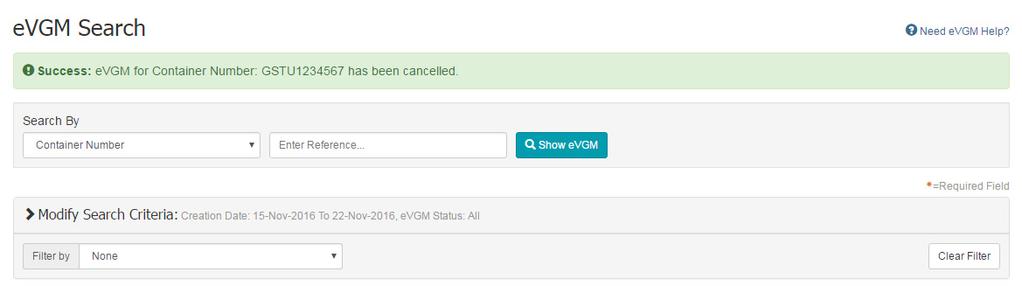 Período de Tempo Date Range por Data de Criação Creation Date, Data de Aprovação Approval Date, ou Data de Determinação de Peso Weight Determination Date ) b. Status de evgm evgm Status c.