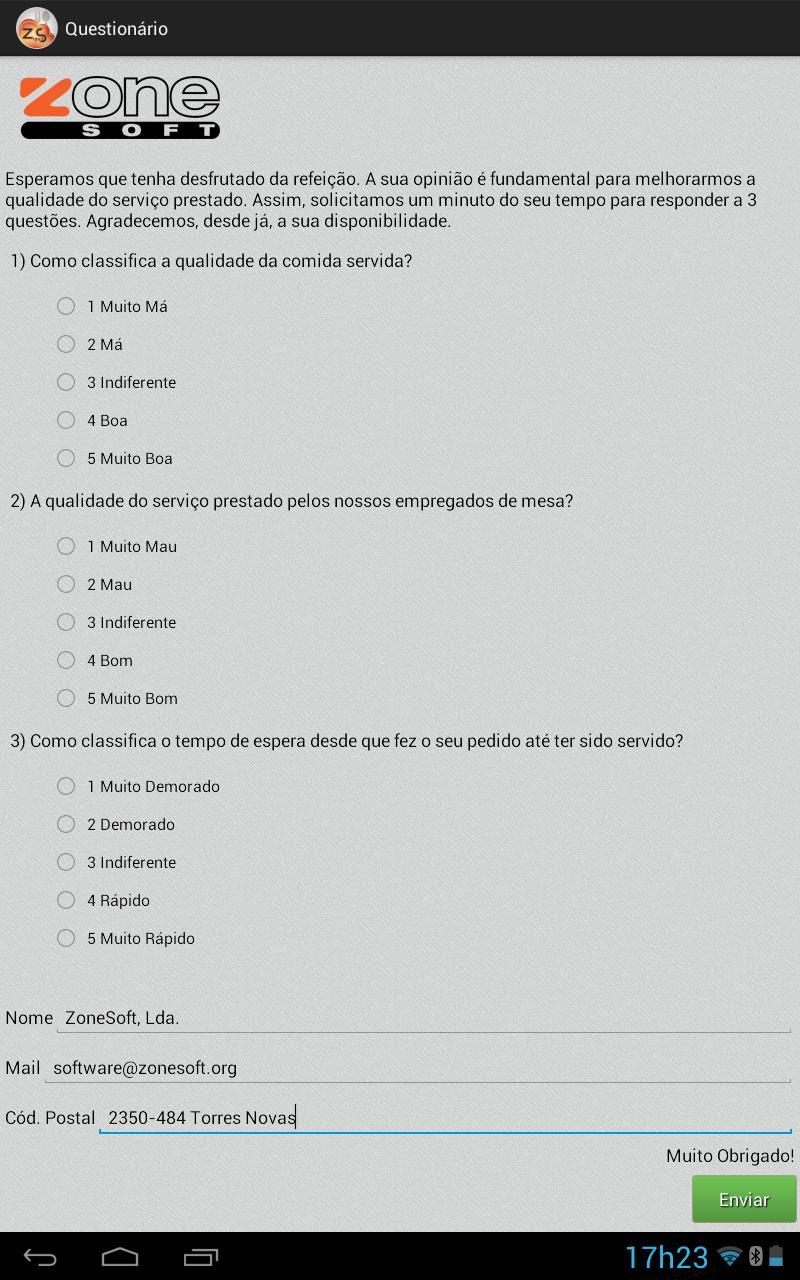 19 22 Para terminar temos a opção Questionario anteriormente