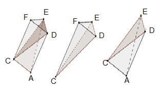 E). Cortando a pirâmide EACFD pelo plano (C, D, E) obtemos o