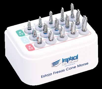 Estojo Fresas Cônicas Ø 3.5 / 4.0 / 5.0 mm Os diâmetros de sua composição são para utilização: Cônico HI, HE e CM 3.5 Cônico HI, HE e CM 4.0 Cônico HI e HE 5.0 Estojo Fresas Cone Morse Ø 3.5 / 4.5 / 5.