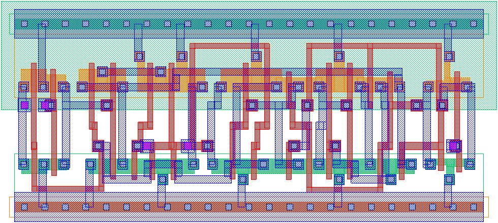 A figura 4 mostra o leiaute de um circuito gerado automaticamente com a ferramenta Parrot, desenvolvida na UFRGS [Lazzari 2006].