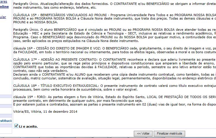 processo de escolha de disciplinas via Portal.