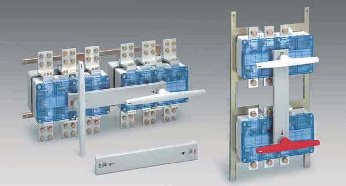 Chaves comutadoras SS32 FU 00 SS32-3150/3 Chave comutadora sob carga SS32 SS32-1250/3 Devido ao elevado torque necessário para a manobra das chaves seccionadoras, o intertravamento opera com 2