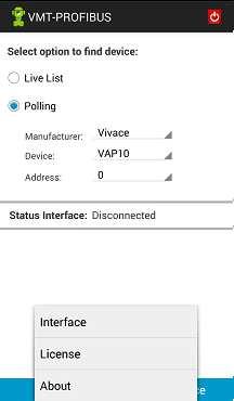 6 LICENÇA A liberação da licença do aplicativo será necessária na primeira utilização do VMT-PROFIBUS. Para isso, entre na opção License do menu pop-up da tela inicial do VMT-PROFIBUS (Figura 6.