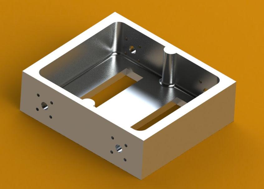 Figura 1- Base inicial do robô Posteriormente observou-se que a estrutura desenvolvida não era rígida o suficiente, ou seja, quando o robô sofria flexão, a estrutura não permanecia estática, gerando