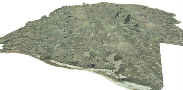 que possuem resolução espacial de 2 metros. Figura 1: Mosaico de Ortofotos do município de Caucaia. Figura 2: Modelo Digital do Terreno (MDT) do município de Caucaia.