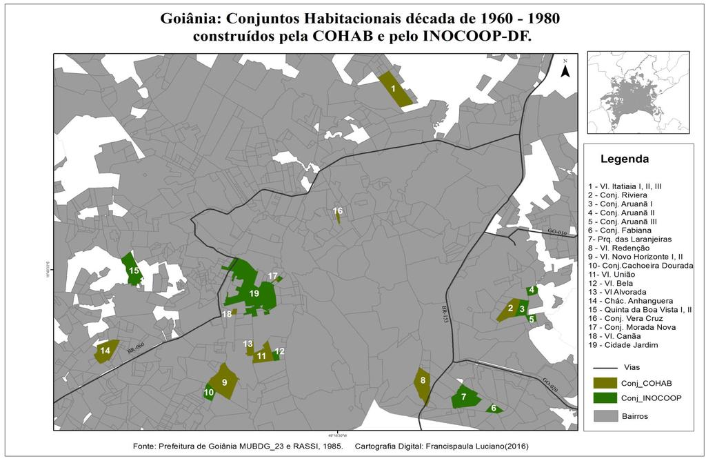 Mapa 2 Conjuntos habitacionais de 1968
