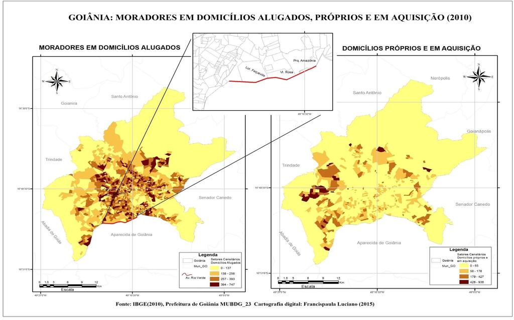 Mapa 7 Goiânia/GO: moradores em domicílios