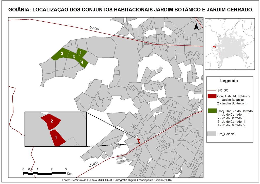 Mapa 11 Goiânia/GO: Localização dos conjuntos