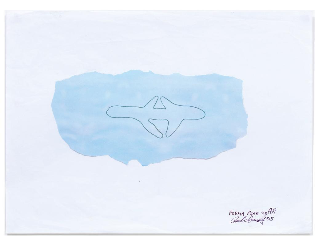 Poema para voar, 2005 colagem e lápis sobre papel -- 21 x 29,7 cm O desenho é um