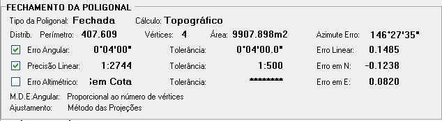 ajustamento, basta clicar no botão CALC. POLIGONAL, como indicado abaixo.