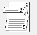 Dividir em conjuntos Esta opção imprime o folheto completo em conjuntos de folhetos mais pequenos, permitindo-lhe fazer a dobra no centro dos folhetos mais pequenos sem