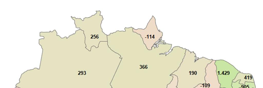 Mapa da distribuição