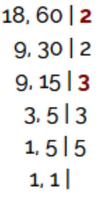 a) Utilizando a decomposição simultânea dos dois números, sempre dividindo os números pelo menor número primo possível, temos: Vamos multiplicar todos os números que ficaram à direita:2 x 2 x 3 x 3 x