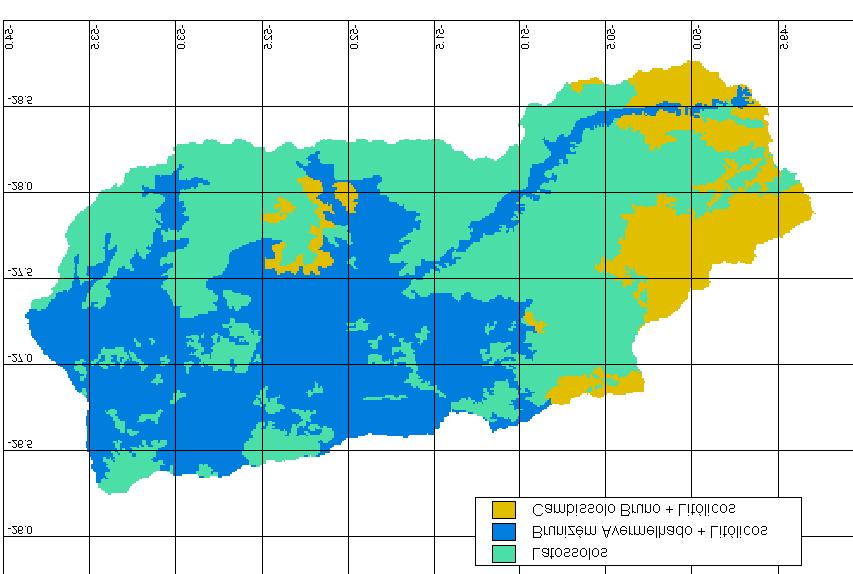 156 Figura 8.4: Grupos de solos considerados na modelagem da bacia do rio Uruguai.