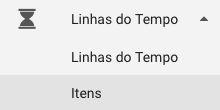 5. Linha do Tempo Esta é a listagem de linha de do tempo. Porém como só há uma linha do tempo no site não há como criar novas linhas do tempo.