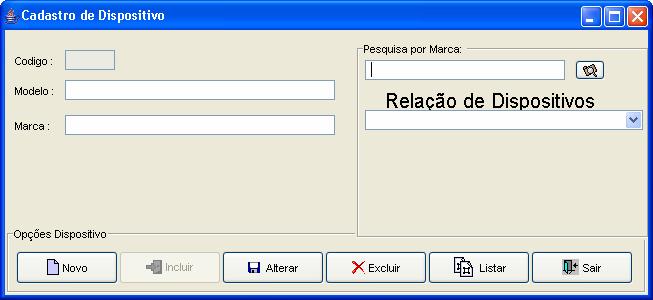 campo Relação de Terapeutas. Basta expandir a caixa e selecionar o cadastro desejado. 67 Resultados O quarto ícone da barra superior do software é denominado Dispositivo.