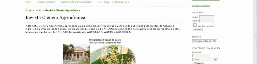 opção Cadastro (caso o mesmo ainda não seja