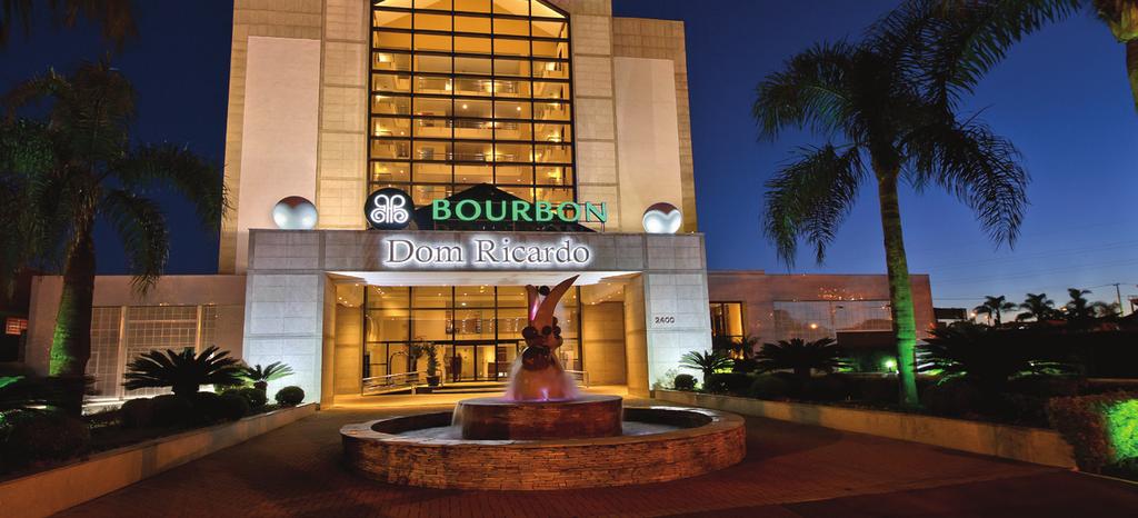 BOURBON DOM RICARDO BUSINESS HOTEL Qualidade em hospedagem ao lado do aeroporto internacional de Curitiba 124 confortáveis acomodações decoradas com sofisticação: 100 de categoria Superior, sendo 5