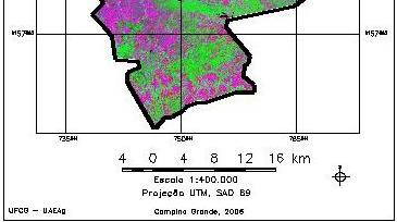 estando as mesmas, representadas por pequenas manchas de verde de tom mais claro, situadas principalmente nas partes mais elevadas, nas porções sul e norte-noroeste do município, e as áreas de baixos