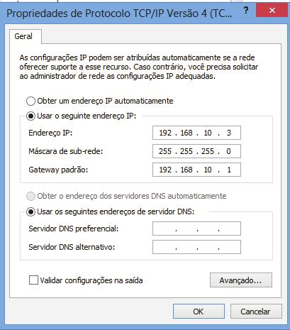 Clique com o Botão direito do mouse sobre a Conexão de rede e em