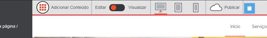 Para adicionar conteúdo, basta clicar com o mouse sobre o tipo de conteúdo (widget) que você deseja adicionar, e arrastá-lo até a posição desejada.