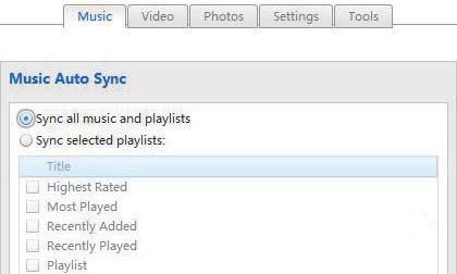 Sync sincronização automática, 1 Selecione as playlists. 2 Arraste as playlists e solte-as no ARIAZ.