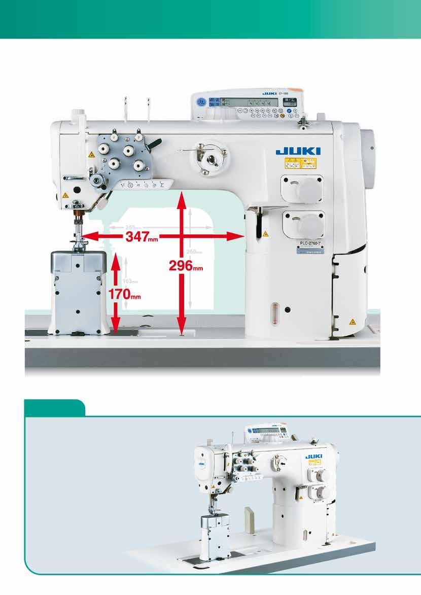 Máquina apropriada para costura de A grande distância do braço da máquina para a agulha contribui para melhor manuseio.