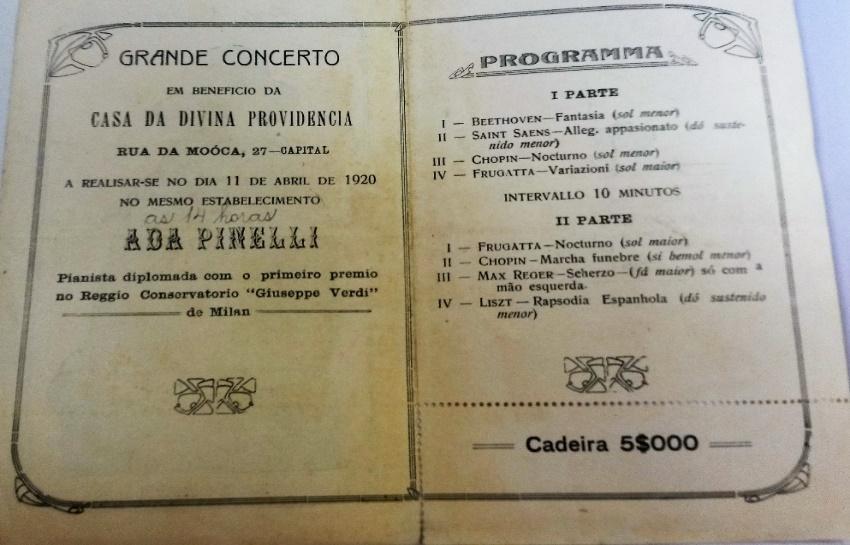 Ensejando a construção de uma enfermaria dentro da casa da Divina Providência; se deu a organização, por meio da ajuda solidária e cristã das mulheres da elite, em benefício da instituição