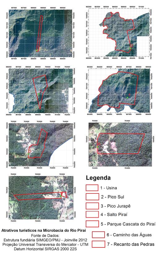 Walkowsky M. C. et al. Fig. 5 - Atrativos turísticos na microbacia do Rio Piraí. Fig. 6 - Propriedades associadas ao turismo na microbacia do Rio Piraí.