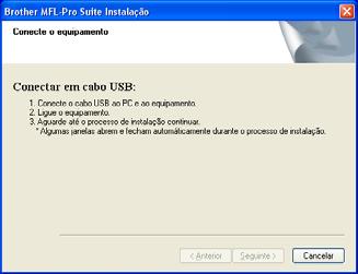 7 Quando surgir o contrato de Licença do Software Brother MFL-Pro Suite, clique em Sim se concordar com o Contrato De Licença do Software.