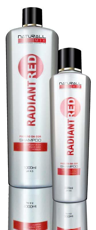 Linha Radiant Red SHAMPOO RADIANT RED 1000ml e 300ml O Shampoo Radiant Red foi desenvolvido para intensificar a tonalidade