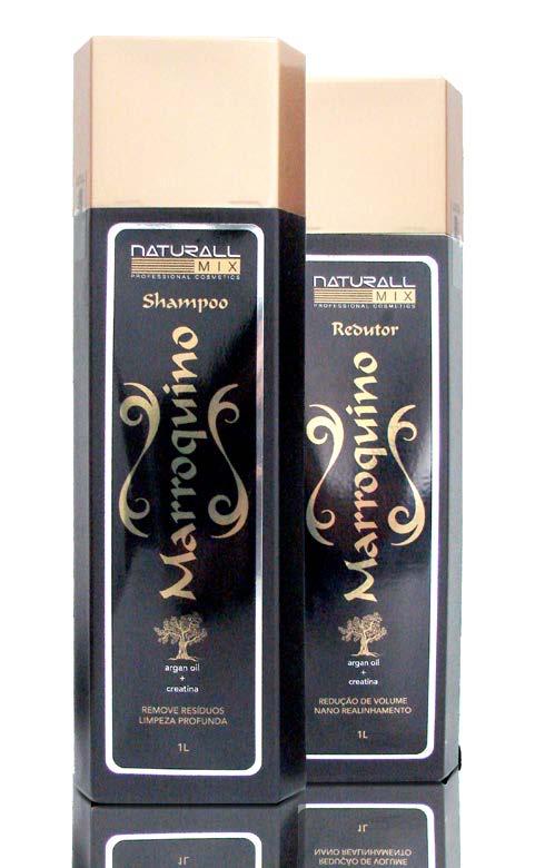 Kit Marroquino SHAMPOO MARROQUINO 1L O Shampoo Marroquino limpa e remove os resíduos e impurezas sem danificar os cabelos, preparando-os para tratamentos posteriores.