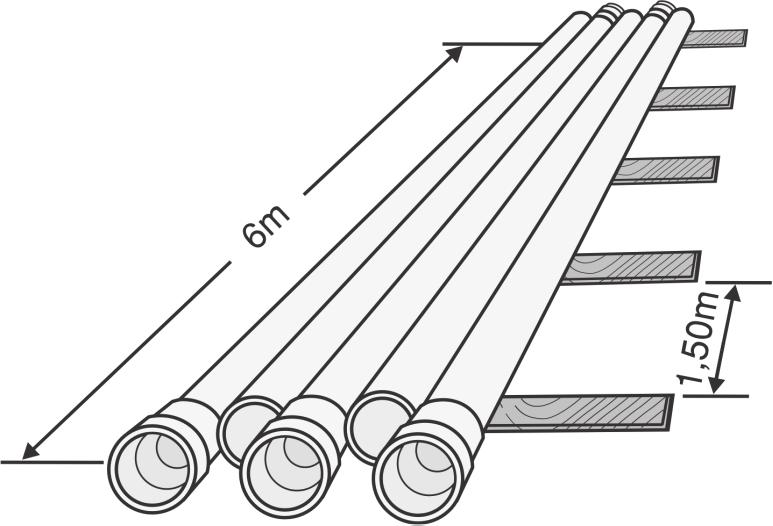 Série Reforçada Estocagem Os tubos são fornecidos em barras de 3 m ou 6 m de comprimento, amarrados entre si com fitas próprias.