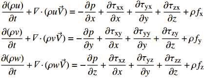 32 2.6.3 Equações Governantes São as equações que regem os fenômenos de mecânica dos fluidos estudados pelo CFD.