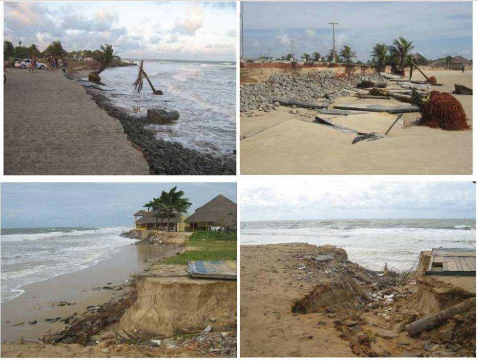38 Figura 5 Fotos dos episódios erosivos severos nas praias dos Artistas e Atalaia, no período entre 2007 e 2008.
