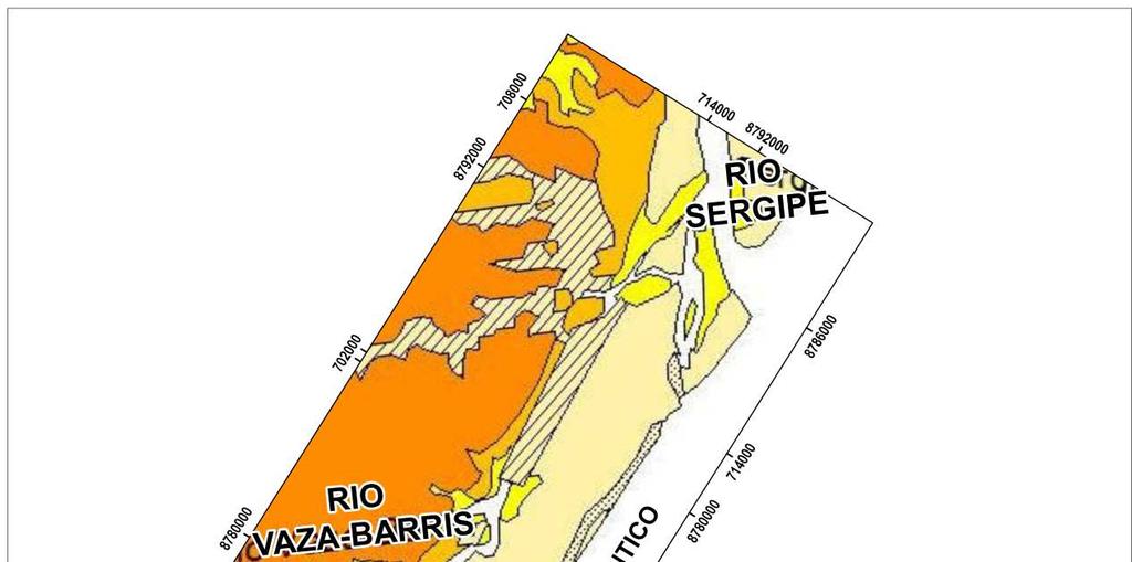 43 sobre os terraços marinhos pleistocênicos, nas zonas baixas que separam os terraços marinhos pleistocênicos dos holocênicos e na parte inferior dos vales