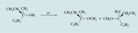 2-metoxi-2-fenilbutano é formada.