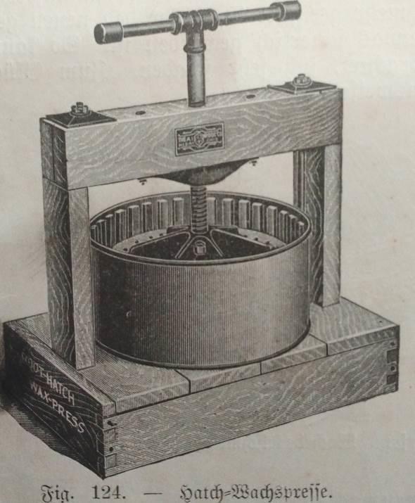 78 FIGURA 52 - PRENSA PARA CERA FERVENTE QUE VEIO DE UM TACHO COM AGUA QUENTE FONTE: SCHENK