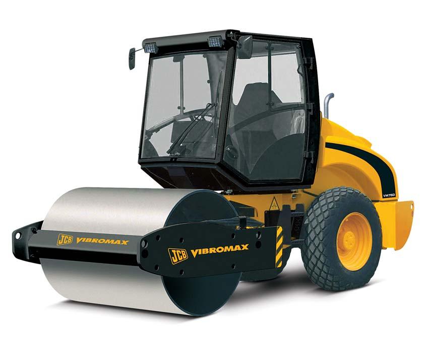 Cilindro Vibratório Monorolo Série VM Para garantir a máxima qualidade, todas as máquinas JCB Vibromax da série VM são submetidas a testes de fábrica durante duas horas para uma performance