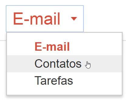 Conheça o Contatos Para acessar os contatos do G Suite no Gmail, clique em E-mail e selecione "Contatos". Você será direcionado para sua página de contatos.