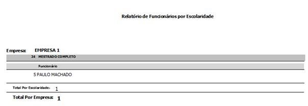 os funcionários que possuem a escolaridade